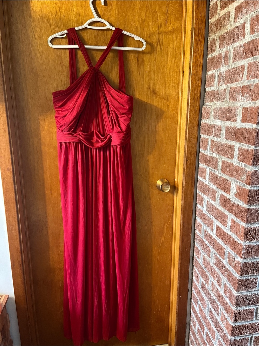 Woman’s David's Bridal Red Cross Maxi Dress 14
